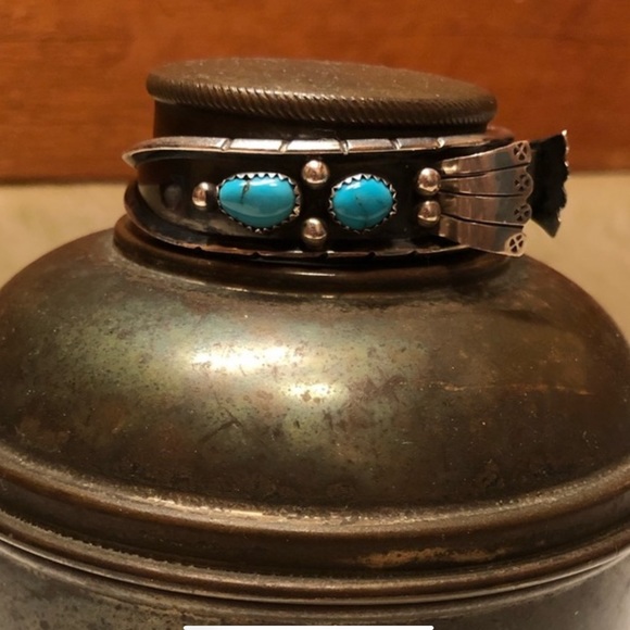 🔥HP🔥Rare Vintage Navajo Artist Rose Castillo Silver & Turquoise Watch Band EUC - Picture 9 of 12